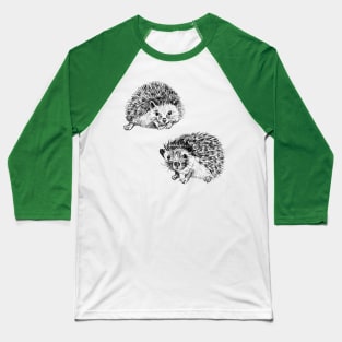Cute Hedgehogs Print Baseball T-Shirt
